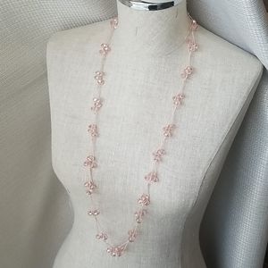Pink glass beaded necklace